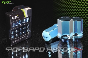 Гайки колесные 12*1,5*35 конус, 16 шт. и 4 секретки, сталь, голубые TPI XP40-2514-45FH/BT