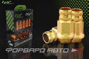 Гайки колесные 12*1,5*45 конус, 16 шт. и 4 секретки, алюминий, золотистые TPI TPI-FN04