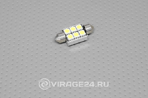 Лампа светодиодная 12V 6SMD SV8.5*36mm 6SMD,белая Китай 