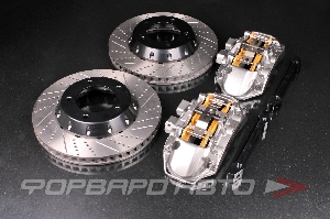 Комплект тормозной системы пер+зад R18 Toyota LC150 / LEXUS GX460 2009-2022 (суппорта + диски + колодки + шланги) BREMBO STYLE LC150