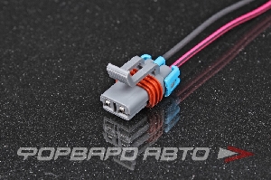 Разъем 2 way для насоса топливного 450 л/ч погружного Universal E85 (750+ л.с.), папа + провода без клемм DELPHI 15300027