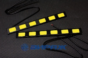 Ходовые огни, дневные (DRL/ДХО) 12V 6SMD, черный корпус KS-AUTO KS-186 СОВ