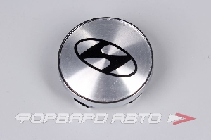 Колпачок ступицы для литых дисков Hyundai, D56/60мм, h17mm Silver/black+ хром ободок, HY <> Hyundai, 54/59