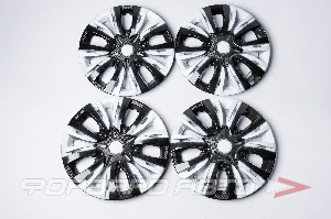 Колпак колесный R16" ЛИОН чёрно-белый карбон, к-т 4шт АКС LW1629