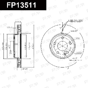 Диск тормозной FAP FP13511