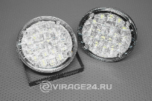 Ходовые огни, дневные (DRL/ДХО) 18SMD, круглые 88мм  