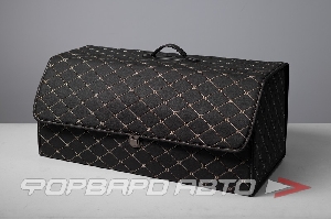 Органайзер в багажник экокожа черный 66х32х30см золотая строчка <> 