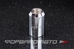 Гайка колеса 12*1,5*32 конус, открытая,  вн. шестигранник на 12, хром ВЕКТОР 206345 Cr