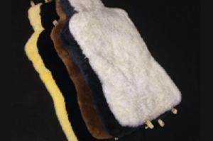 Накидка на сиденье натуральный мех (1шт), желтая  