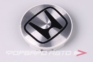 Колпачок ступицы для литых дисков Honda, D65/69мм, h11.3-14.8mm Silver/Logo Black матовый <> HD-10