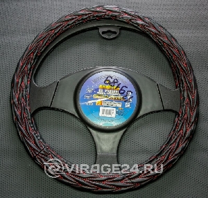 Оплетка руля (М) кожзам, отстрочка - ёлочка "CHASHA" ZORK ZR-70123