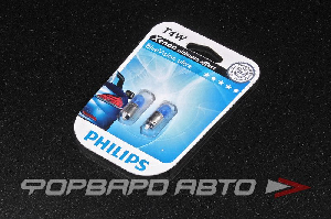 Лампа 12V T4W Blue Vision (2шт), блистер PHILIPS 12929 BV B2