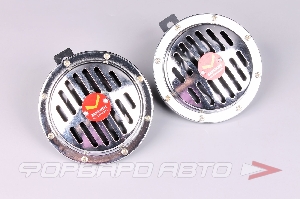 Сигнал звуковой дисковый SUPER HORN 12V 105Дб, металл 2 шт SKYWAY S07601058