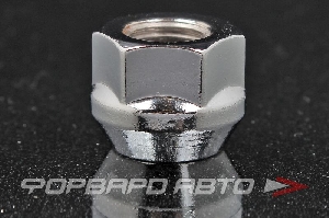 Гайка колеса 12*1,5*15 конус с выступом, открытая. ключ на 19, хром ВЕКТОР 400045CrL15