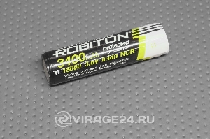 Элемент питания 18650 3400mAh с защитой 1.7А ROBITON 