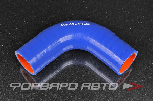 Патрубок силиконовый 35 мм, 90°, L=100*100 мм, синий MELCO 90°-35-100-100
