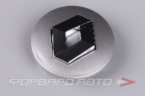 Колпачок ступицы для литых дисков Renaut, D51/57мм, h6mm, Silver+3D хром лого <> RN-02