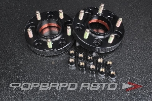 Проставки колесные 25 мм, 5*114,3*12*1,5 HUB = 67,1 -> 73,0 черные, +10 гаек, (MMC EVO, Mazda) TPI TPI-SP51