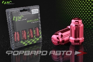 Секретки для колес гайки 12*1,5*35 конус, 4 шт. и 2 спецключа, сталь, красные TPI C215445SD/RD-2KEY