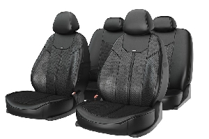Чехлы на сиденья, универсальные (9предм.5подгол.) с поролоном, экокожа "MUSTANG" CARFASHION 10028