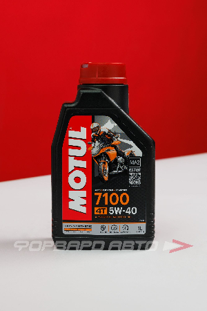 Масло моторное 5W40 1л, 4T 7100 Synth.Ester 100%  SN/SM/SL/SJ/SH/SG JASO MA2 under MOTUL 104086