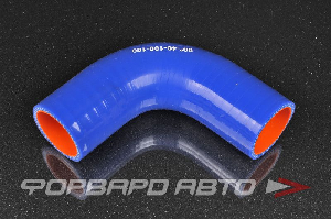 Патрубок силиконовый 40 мм, 90°, L=100*100 мм, синий MELCO 90-40-100-100