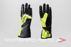 Перчатки для картинга TECH-1 K RACE S v2 CORPORATE (L, антрацит/желтый) ALPINESTARS 
