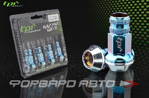 Гайки колесные 12*1,5*45 вращающийся конус, 4 шт., сквозные, сталь, голубые TPI C304545NSF/BT-TPI