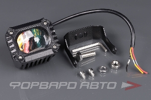 Фара светодиодная 12V/24V 15W 6000K/3000К, 2 диода, 68*56*52 мм прямоугольная SKYWAY S07201130