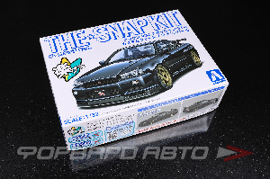 Сборная модель Nissan Skyline GT-R -R34 Custom Wheel (Black Pearl) 1/32 AOSHIMA 06631