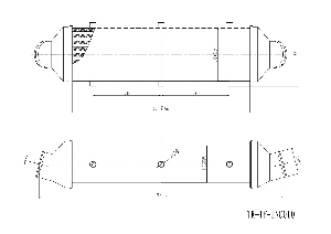 Интеркулер универсальный, 521*158*110 (вход / выход =  76мм) Tube and fin FORA TR-TF-INC010