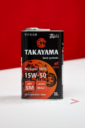 Масло моторное 15W50 1л, 4T Mototec 5000 SM MA-2 (п/с) TAKAYAMA 605574