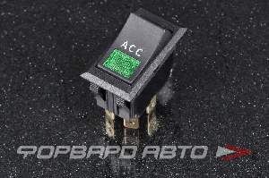 Кнопка 2 положения c иконкой "ACC", зеленый индикатор, 12V 16A RACING ELECTRIC FE-A2719G