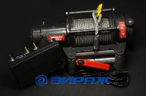 Лебедка автомобильная 12V, 4080кг, 7,6мм, 20м + ролик СПРУТ SPRUТ-9000