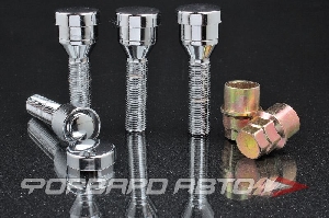 Секретки для колес болты 14*1,5*45 мм, 2 ключа, ключ 17-19, хром ВЕКТОР 374177X2