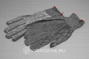 Перчатки  с точкой черные <> 