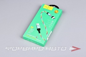 Кабель USB Type-C магнитный светящийся синий 1м HOCO U90