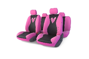 Чехлы на сиденья (11 предм.) "GLAMOUR" розовый цвет AUTOPROFI GLM-1105 PINK