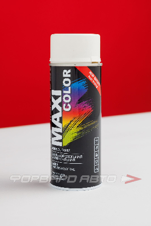 Краска белая матовая, аэрозоль, 400мл MAXI COLOR 9010MX