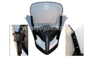 Стекло для снегохода BRP Lynx Xtrim Commander (2мм, h=550мм) в сборе ПОЛИУРЕТАН 50-20-400