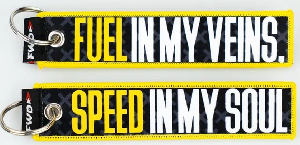 Брелок текстильный Fuel in my veins,Speed in my soul ФОРВАРД АВТО 
