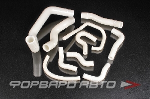 Патрубки всей системы охлаждения силиконовые Nissan Silvia S14 S15 SR20DET белые (8 штук) FORA 