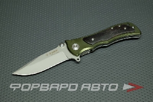 Нож складной "ПРЕМИУМ СЛЕДОПЫТ" металл. рукоятка с деревянными вставками 200мм/ лезвие 95мм ЗУБР 