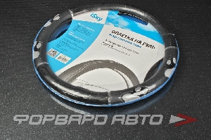 Оплетка руля кожзам с рисунком в виде лапок, чер. (M) ISKY 103190