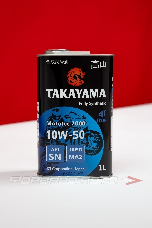 Масло моторное 10W50 1л, 4T Mototec 7000 SN MA-2 металл (c) TAKAYAMA 605576