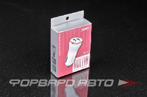 Устройство зарядное в прикуриватель 2 USB 2,4A (метал.рамка) REMAX RCC206