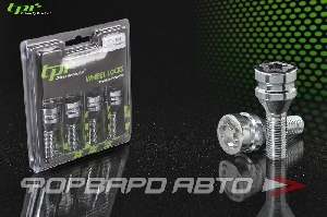 Секретки для колес болты 12*1,5*28 конус, 4 шт. и 2 спецключа, сталь, хромированные TPI C675028F-2KEY