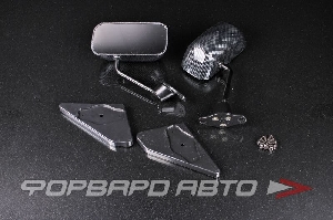 Зеркало "Формула 1", прозрачное стекло, карбон NO PROSPORT RS-08769