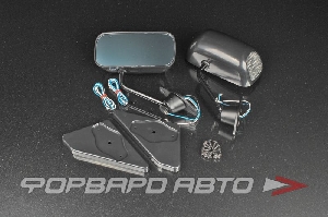 Зеркало F-1 стиль, светодиодный повторитель (2 штуки) PROSPORT RS-05714