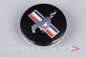 Колпачок ступицы для литых дисков Ford, D50/54,5мм, h3.8-9mm. Black/Silver MUSTANG <> FD-06